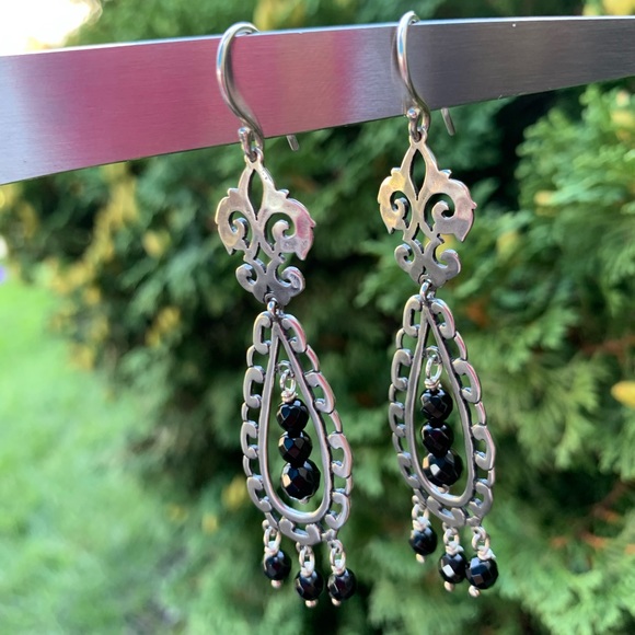 Silpada Black Chandelier Earrings - Picture 2 of 2